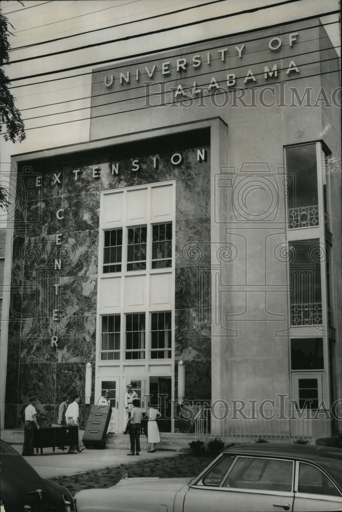 1956 People outside of New University of Alabama Birmingham Center-Historic Images