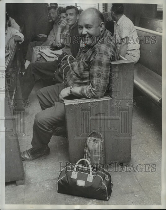 1962 Bowman Transportation strikers sit in waiting room, Birmingham-Historic Images