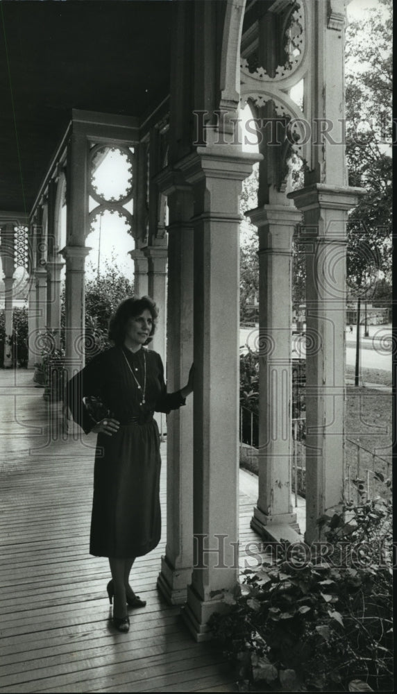 1979, Mrs. Boone on porch of Cherokee home, Tuscaloosa, Alabama - Historic Images