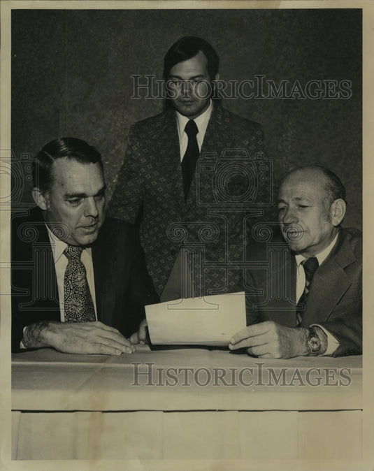 1973, Gurley Mayor Charles Graham meets industrial presidents, AL - Historic Images