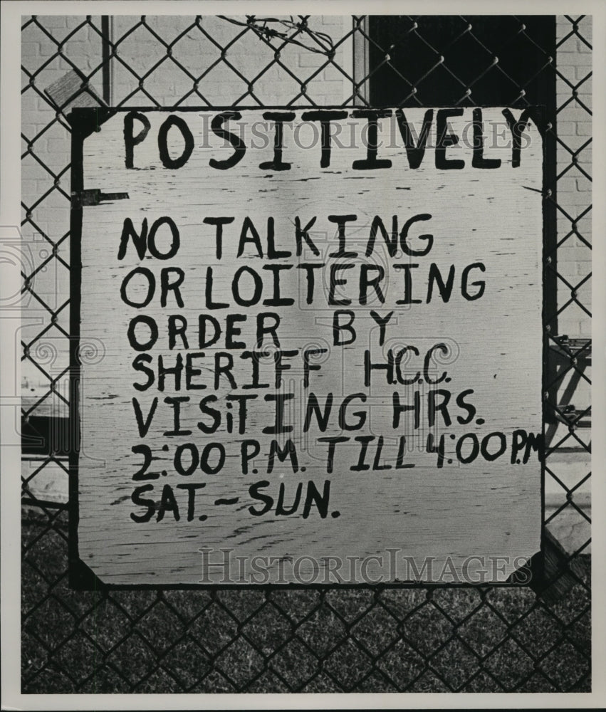 1989, Old wood sign on fence around Hale County Jail, Alabama - Historic Images