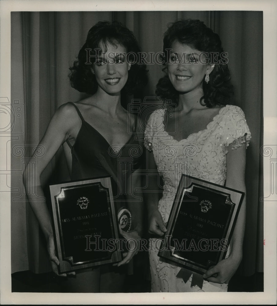 1985 Angela Tower and Angela Callahan, Miss Alabama 1985, Alabama - Historic Images