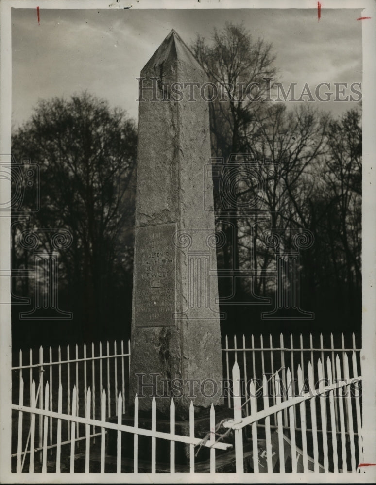 1953, Stone marker at Fort Toulouse Elmore County Alabama - abna13524 - Historic Images