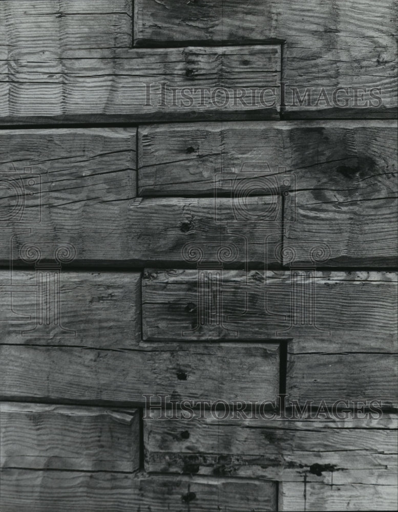 1978 Quality of reconstruction lumber joints Fort Toulouse - Historic Images