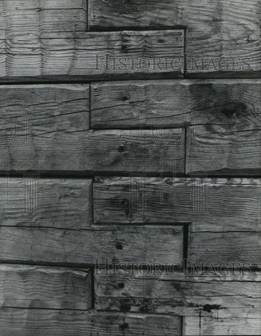 1978 Quality of reconstruction lumber joints Fort Toulouse - Historic Images