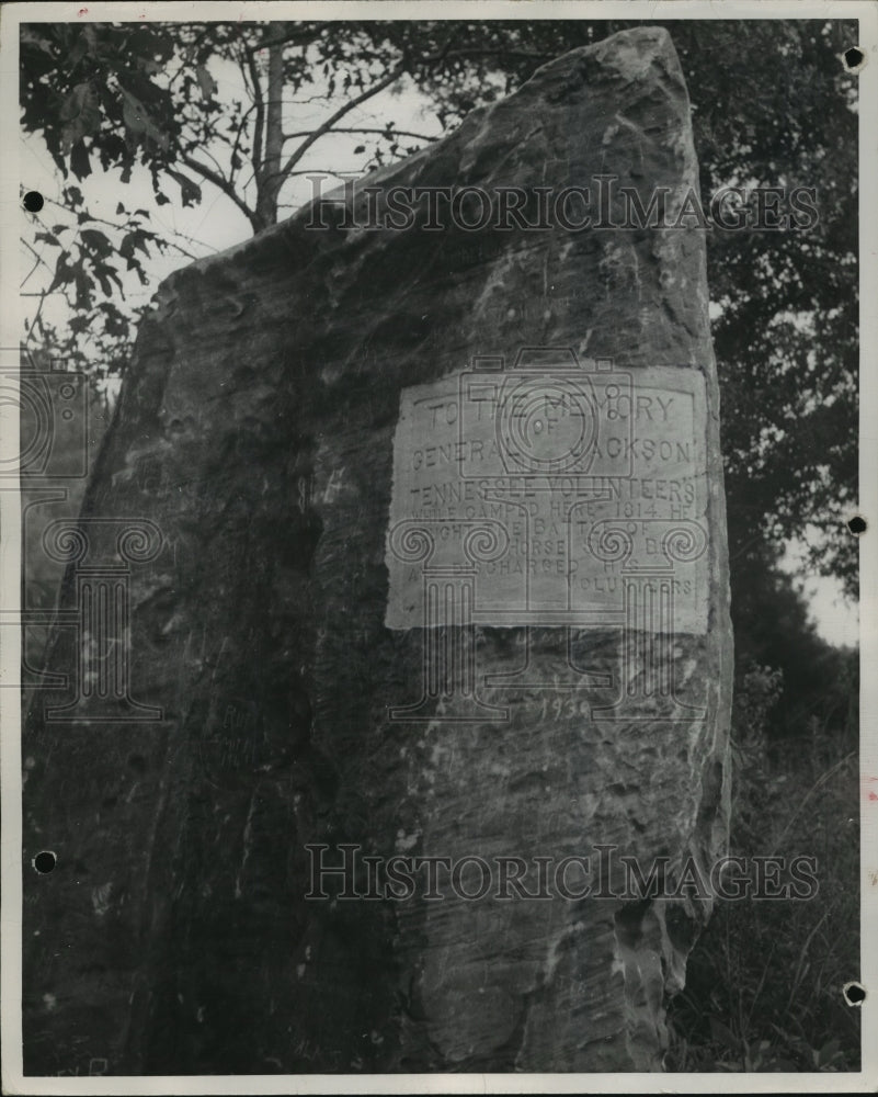 1954 Fort Williams Memorial to Gen. Andrew Jackson and his troops - Historic Images