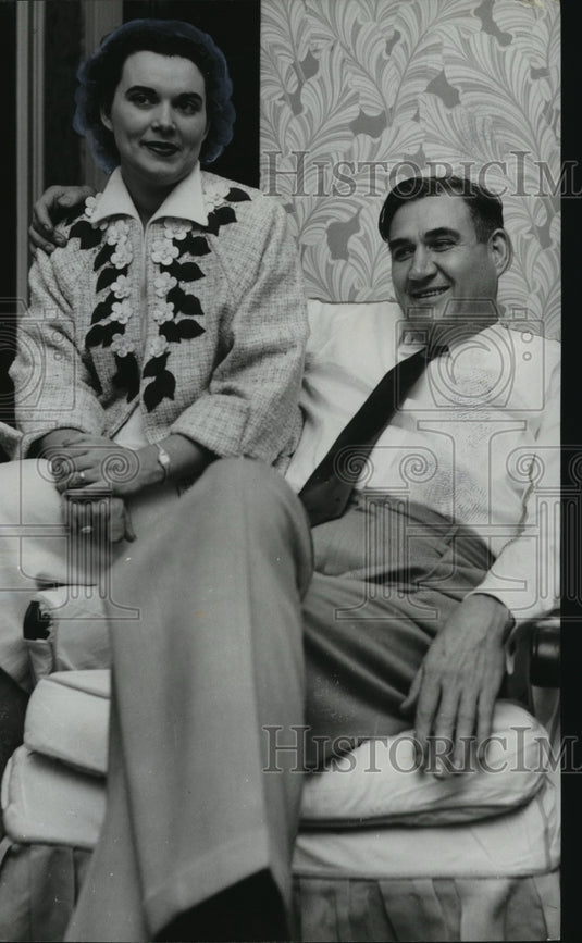 1955 Jamelle and Jim Folsom relax before festivities, Montgomery-Historic Images