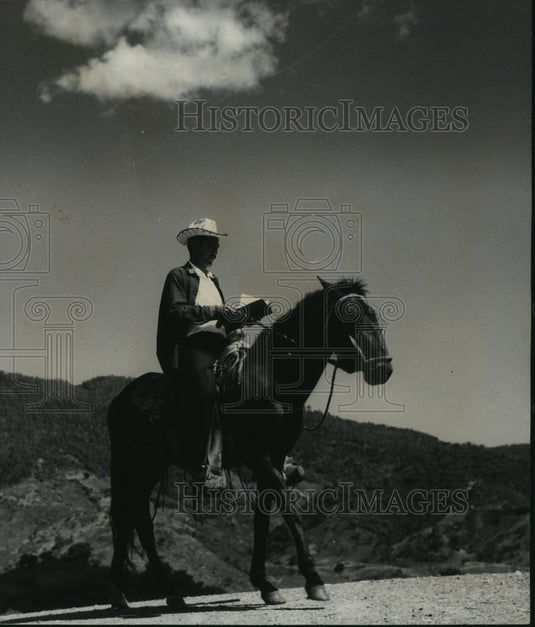 1968, Mejia Milian rides horse in Guatemala - abna13688 - Historic Images