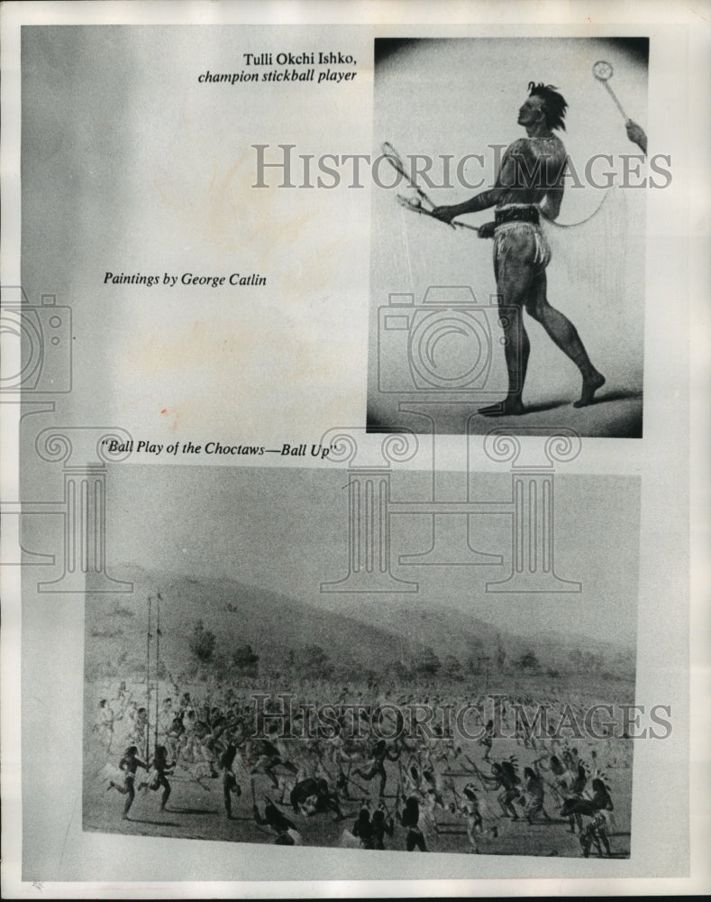 1976 Tulli Okchi Ishko, Choctaw Indian, and tribe playing stickball-Historic Images