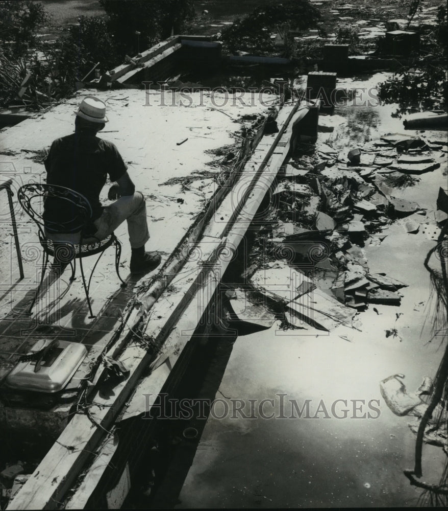 1969 Hurricane Camille Victim Sits Where House Used to Be, Alabama-Historic Images