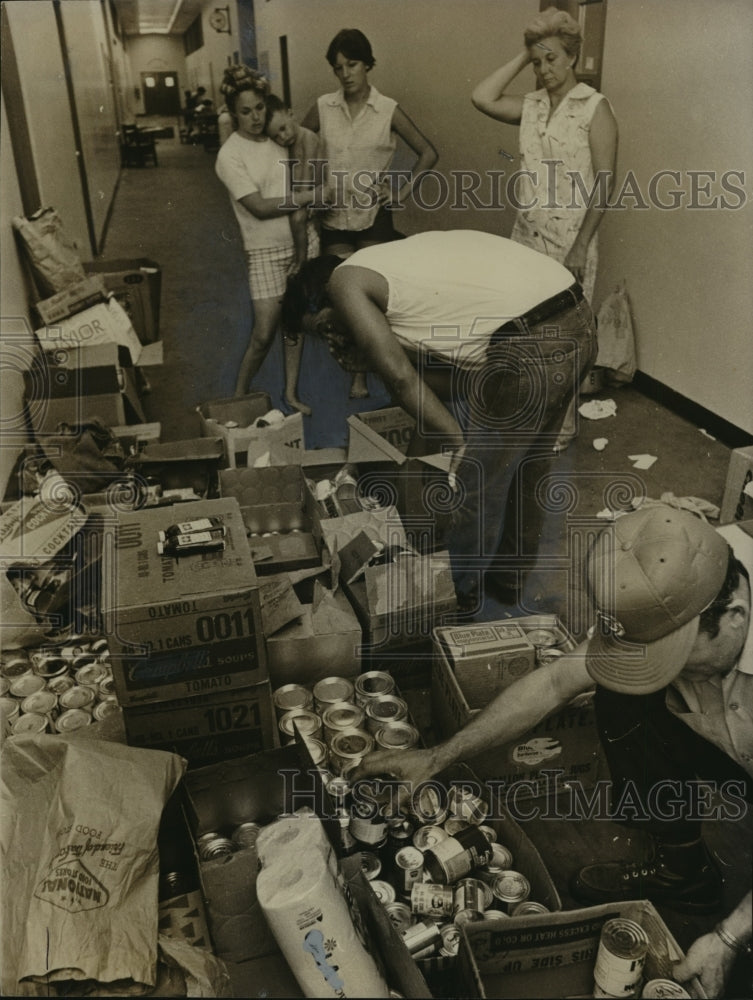 1969, Hurricane Camille Victims Select From Donated Food, Alabama - Historic Images