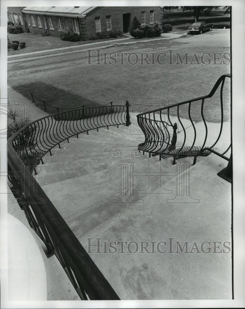 1978 Manning Hall's stairwell in Talladega, Alabama - Historic Images