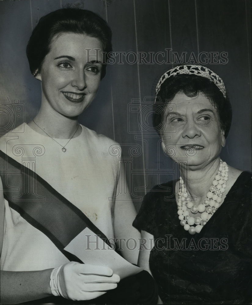 1962, Mrs. Sam Howard, gets check for Miss Alabama Contest, Alabama - Historic Images