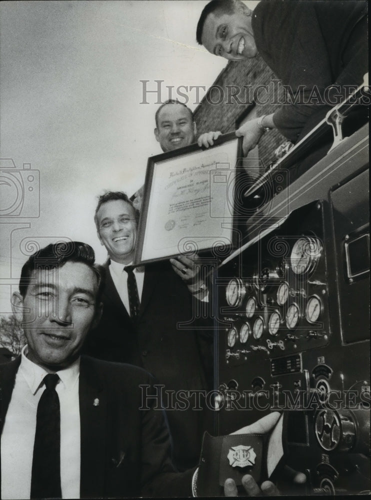 1969 Firefighters honor Mayor Joe King, Fairfield, Alabama-Historic Images