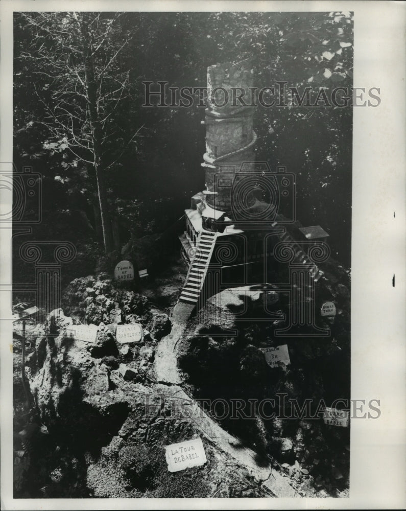 1978, Tower of Babel Replica at Ave Marie Grotto, Cullman, Alabama - Historic Images