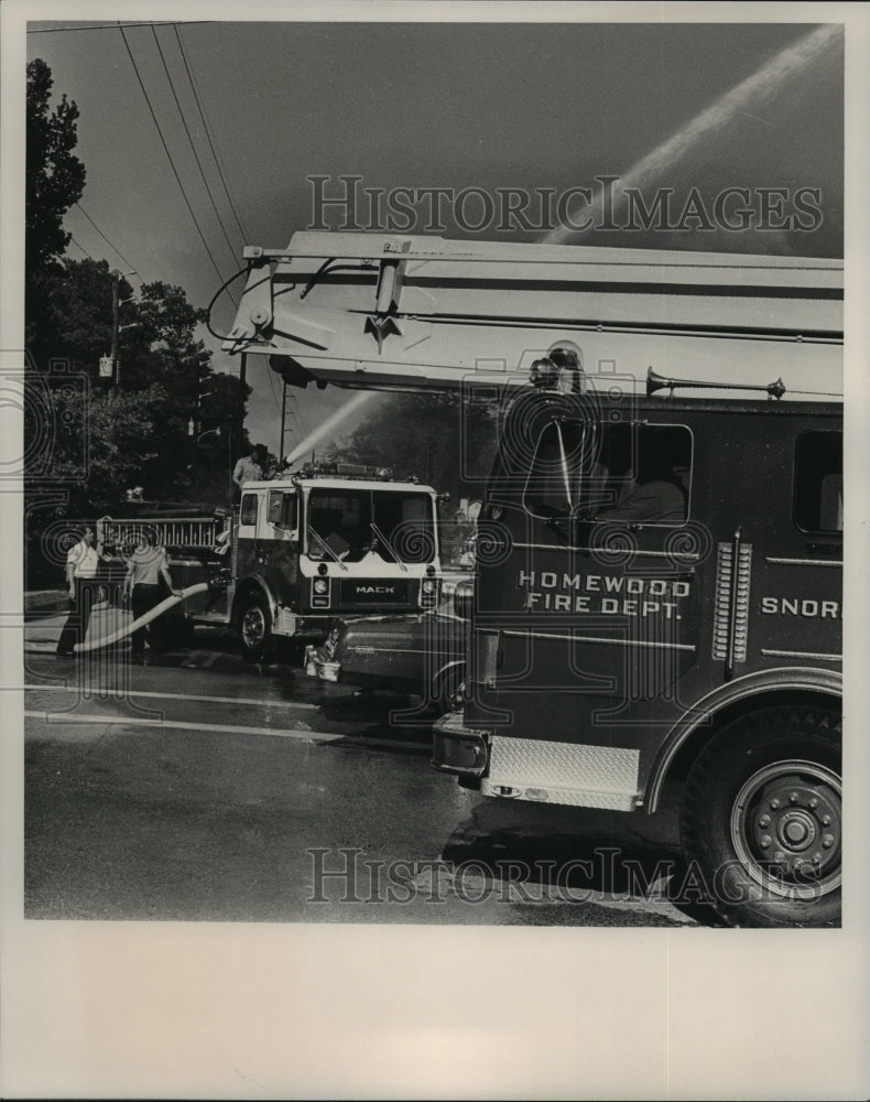 1985 Homewood Fire Department at Trinity Methodist Church, Alabama - Historic Images