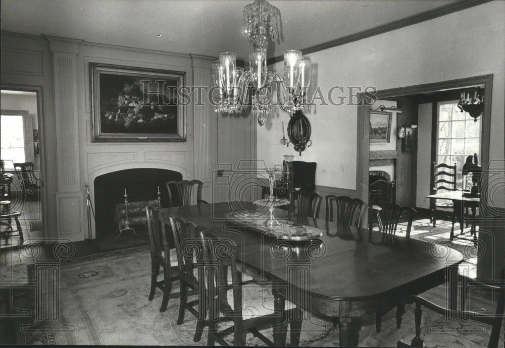 1981 Moody-Warner House dining room in Tuscaloosa, Alabama - Historic Images