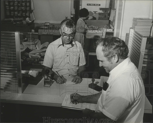 1980, Earl Ganey and Hugh Hagwood at Graysville, Alabama, City Hall - Historic Images