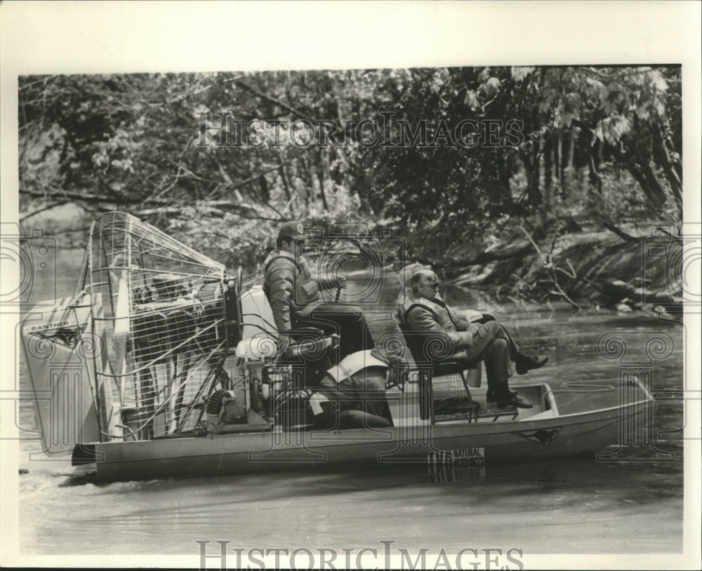 1986 airboat ride on water, Triana, Alabama-Historic Images