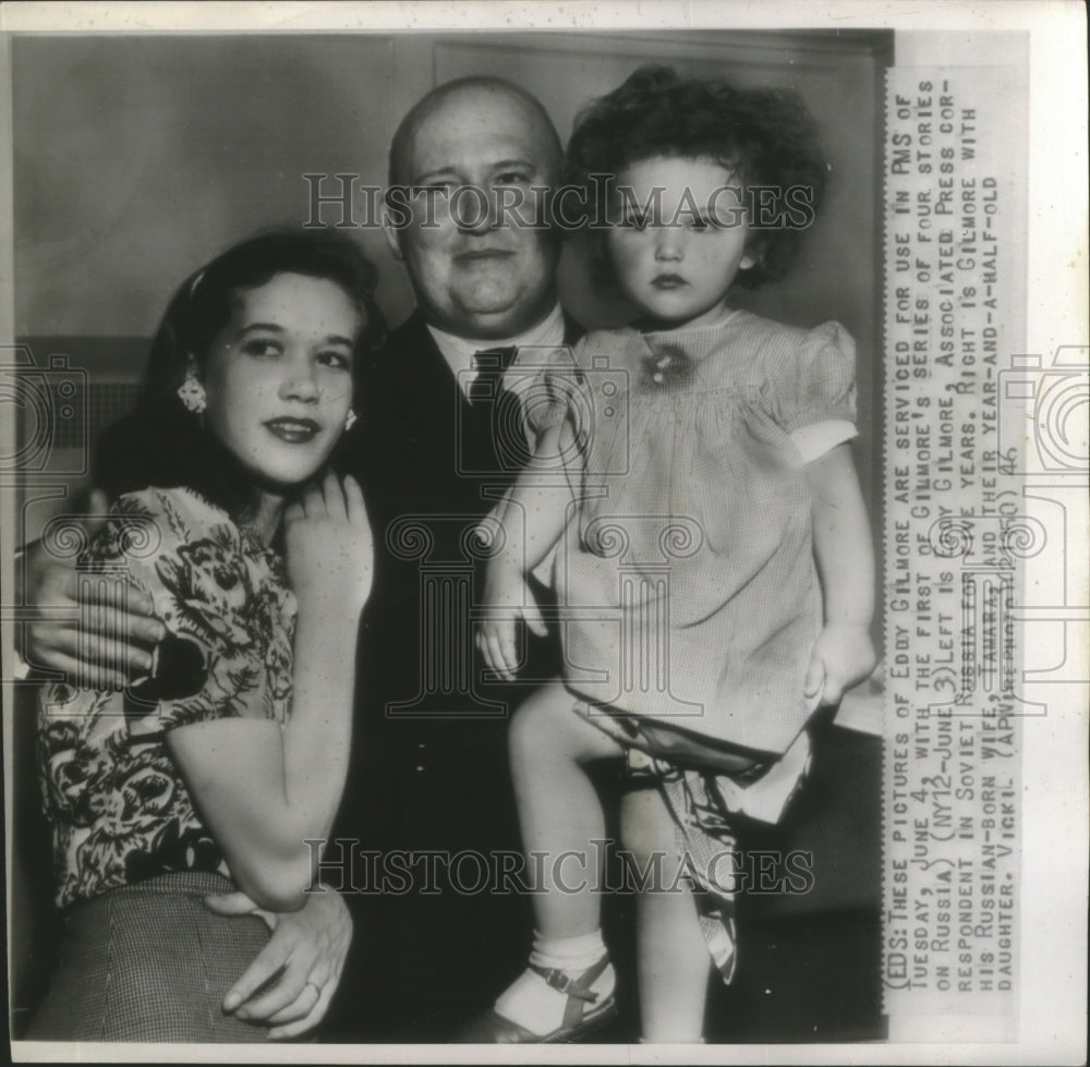 1946, Mr. and Mrs. Eddy Gilmore and daughter Vicki in Russia - Historic Images
