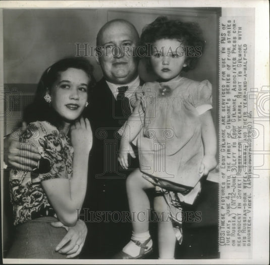 1946, Mr. and Mrs. Eddy Gilmore and daughter Vicki in Russia - Historic Images