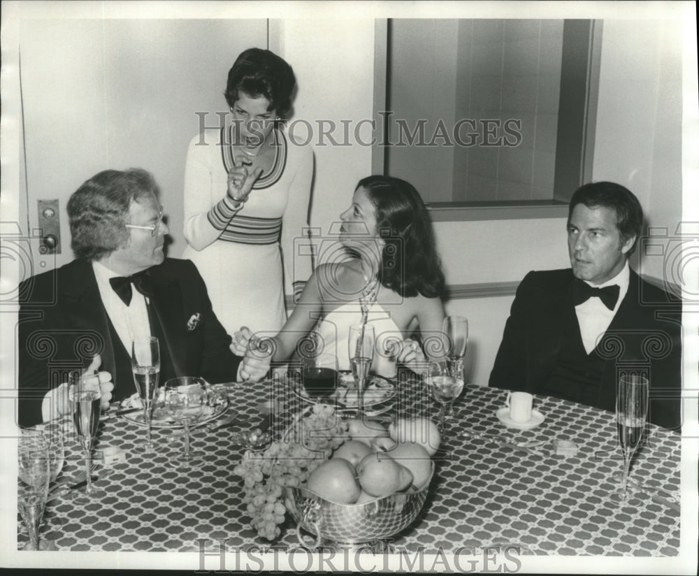 1977, Roone Arledge, Neal Berte, Arledge &amp; Frank Gifford at Gala IV - Historic Images