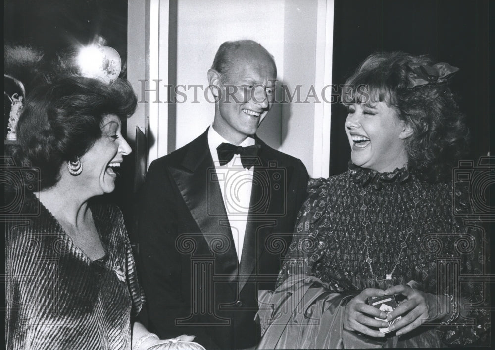 1977, Three guests laugh together at the Gala IV event - abna15036 - Historic Images