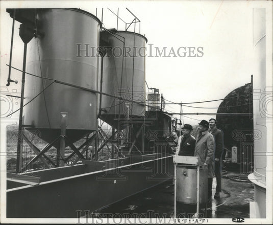 1971, officials inspect Gulf States Paper Mill water tanks, Alabama - Historic Images