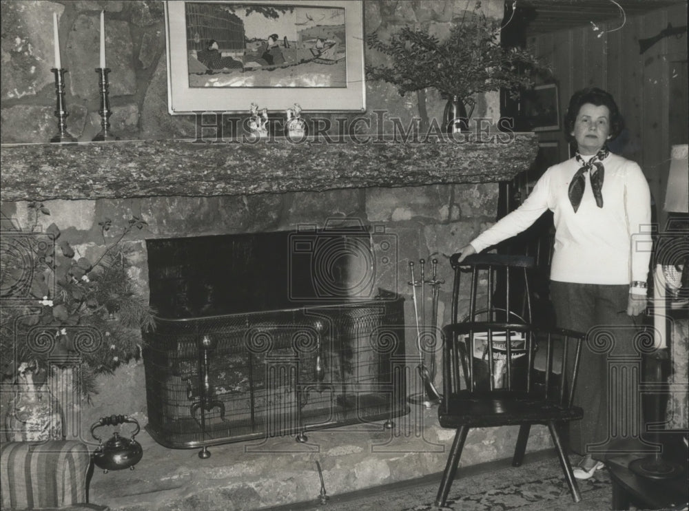 1973 Press Photo Rock fireplace in home of Mrs. Ephgrave, Fort Payne, Alabdama - Historic Images