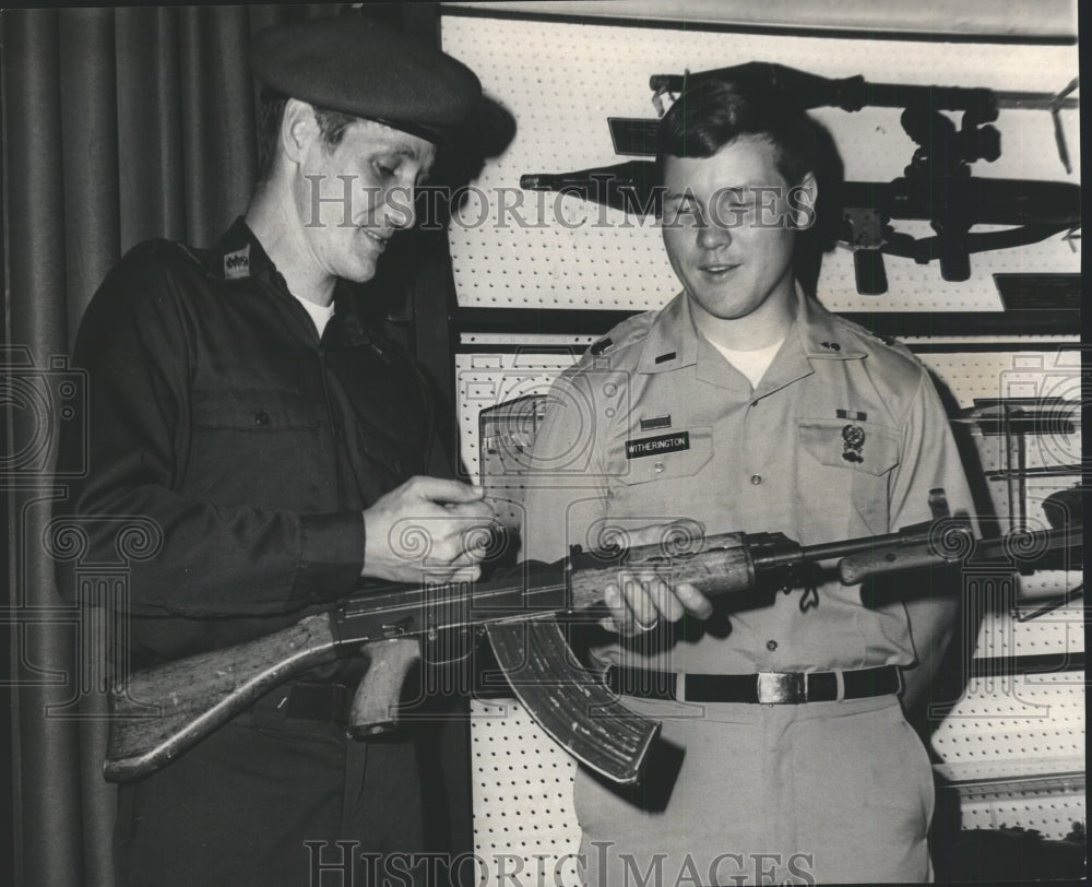 1977 Press Photo Russian weapons on display at Fort Rucker, Alabama - abna15335 - Historic Images