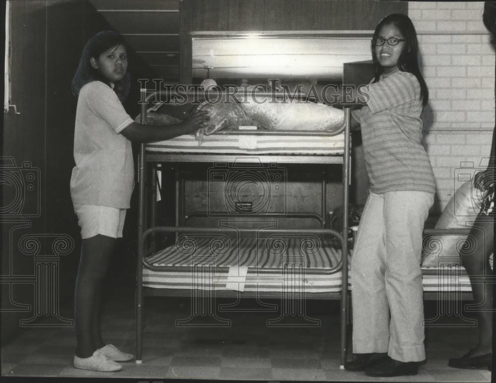 1970, Choctaw High students Fannie Stephens and Laurie Henry - Historic Images