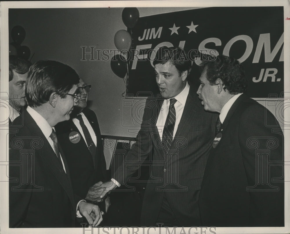 1986, Jim Folsom Jr. with Dr. Wayne Reynolds and Ellie Hugh Pitts - Historic Images