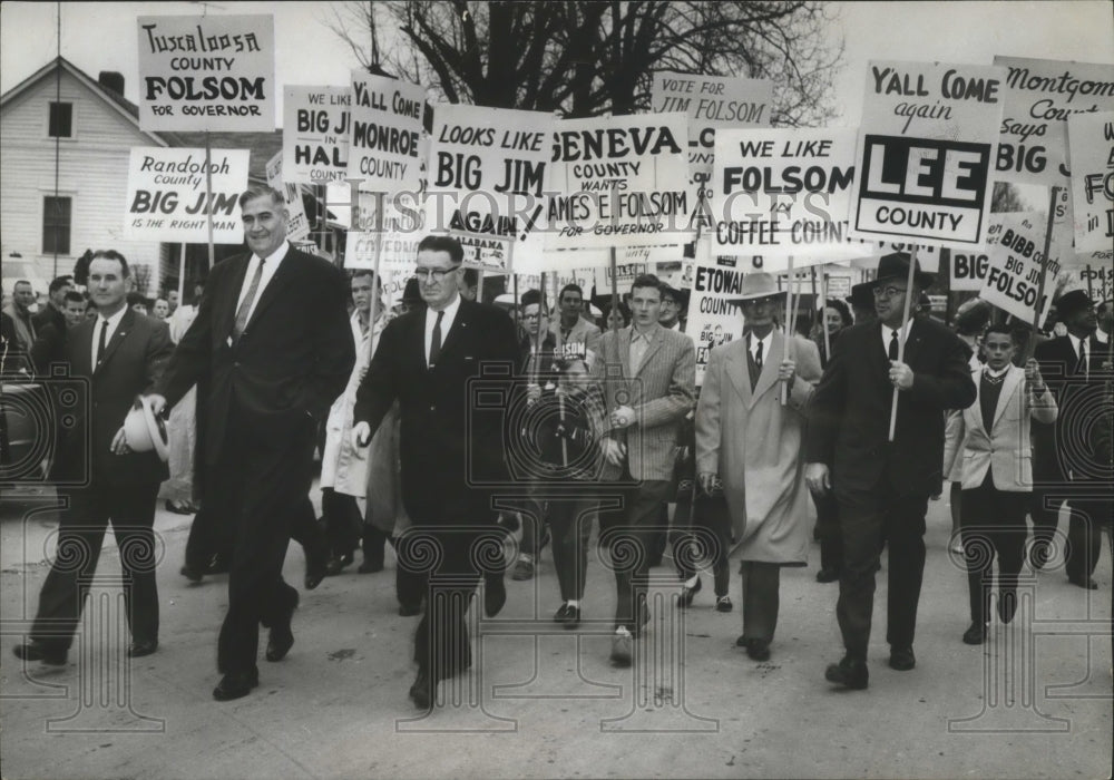 1962, James Folson, Alabama Gubernatorial Candidate at Kickoff Rally - Historic Images