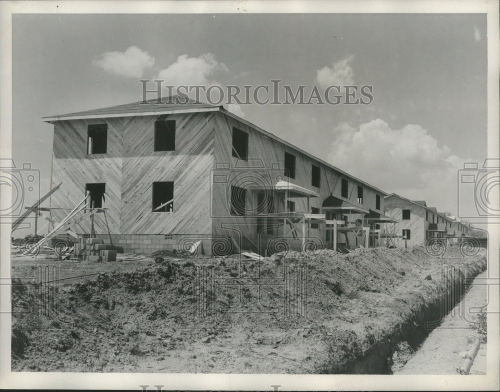 1948, New Apartment Houses Under Construction, Opelika Alabama - Historic Images