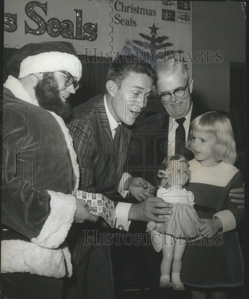 1962, Miss Anne Holloway with Santa Claus, Jimmy Dean, Others - Historic Images