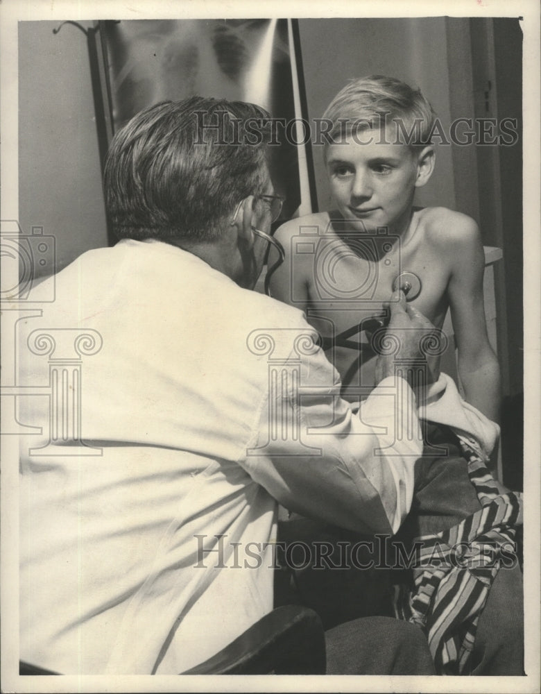 1948, Jefferson County, Anti-Tuberculosis Association, Boy gets Exam - Historic Images