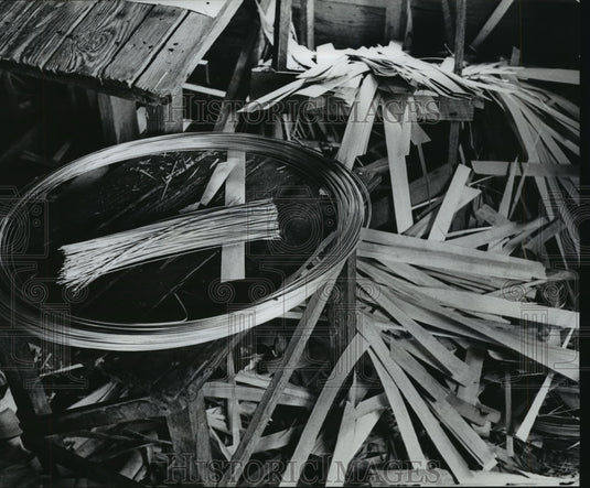 1978, Basket Factory in Nectar, Alabama Equipment for Basket Making - Historic Images