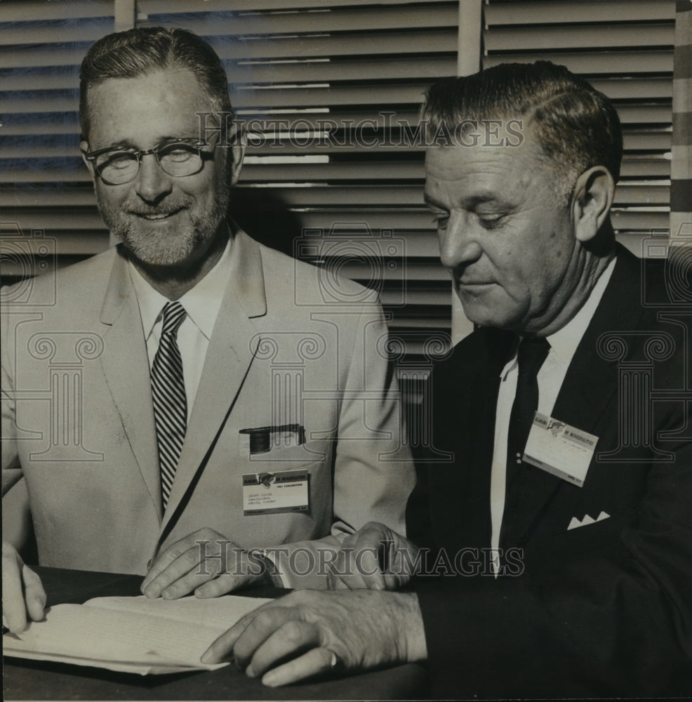 1961 Mayors Joseph Lanagan and John Gaither confer, Alabama-Historic Images