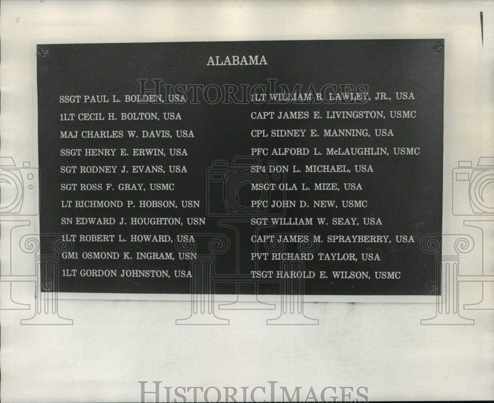 1977 List of Alabama Medal of Honor Winners - Historic Images