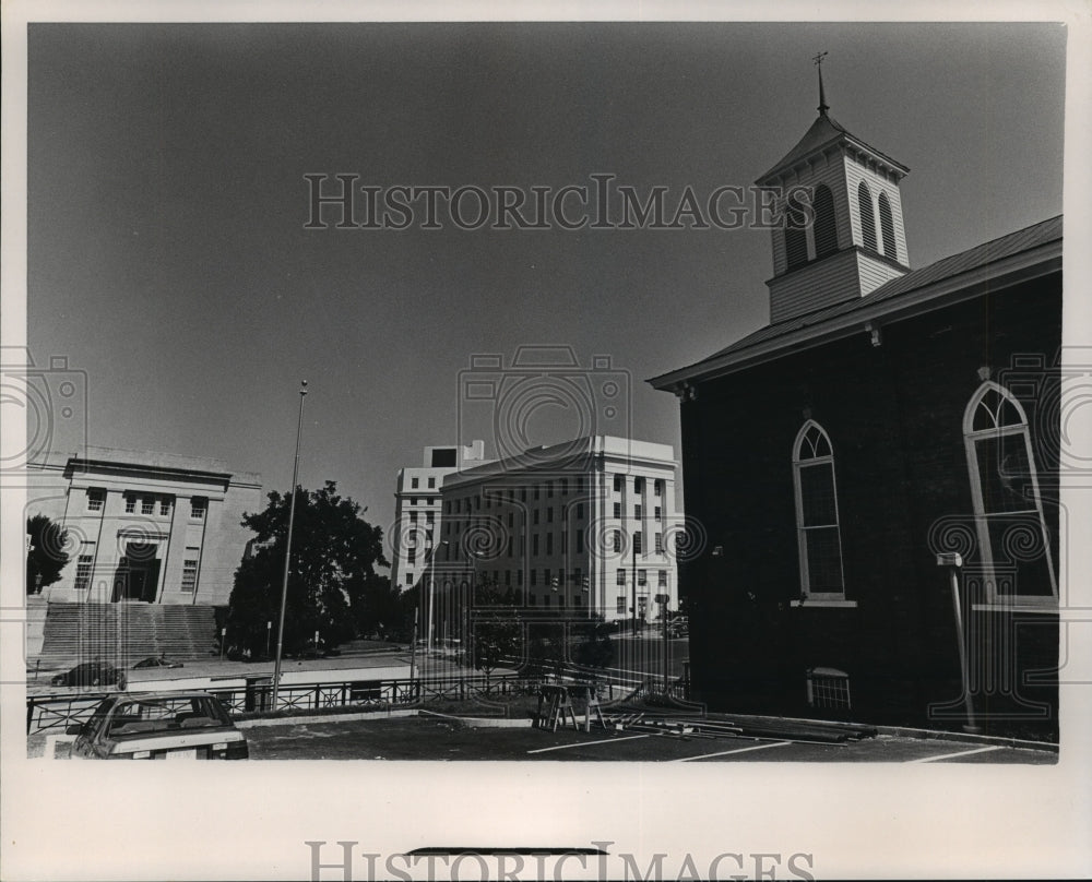 Press Photo 16th Street Baptist Church and Government Buildings, Montgomery - Historic Images