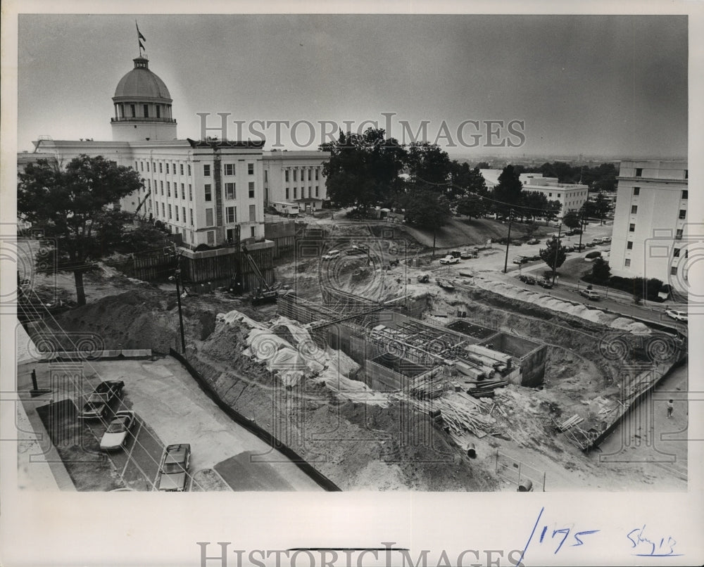 Press Photo Construction at the State Capital Building, Montgomery, Alabama - Historic Images