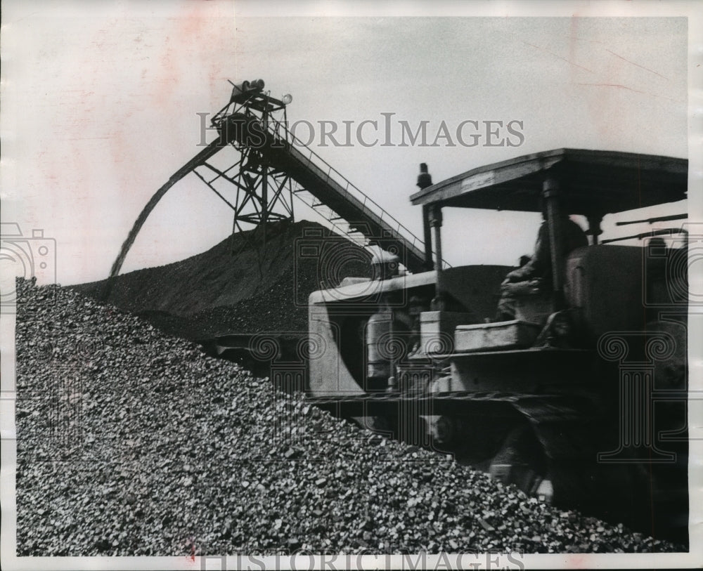 1957 Press Photo Piles of Coal at the De Bardeleben Waterside Mine - abna16371 - Historic Images
