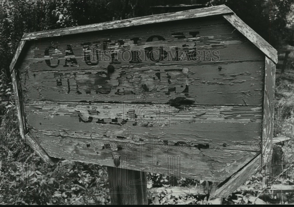 1978, Caution Sign at Coal Mine in Bradford, Alabama - abna16412 - Historic Images