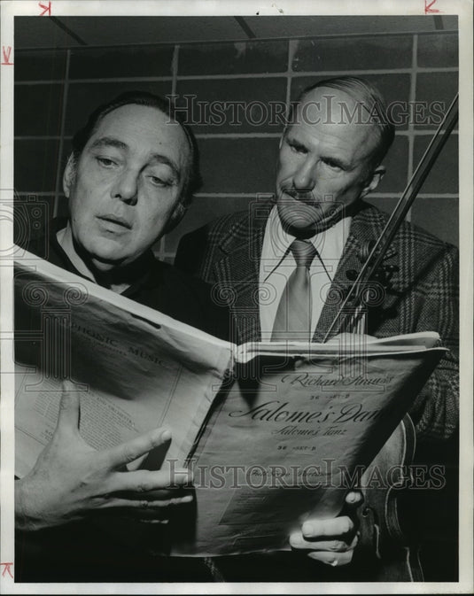 1975, Conductor Marino Reviews Score with Georges Lapenson - Historic Images