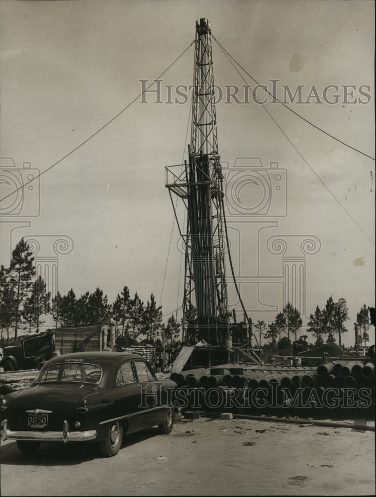 1951 Press Photo Drilling For Salt, Alabama Chemical Corporation plant, McIntosh - Historic Images