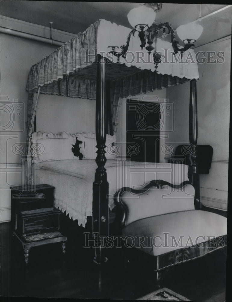 1958, Bedroom in Confederate White House, Montgomery, Alabama - Historic Images