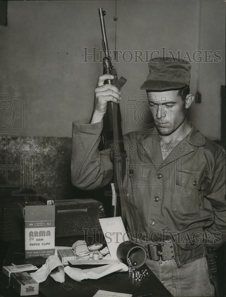 1954 Press Photo National Guard - Sergeant Leonard Hamm, Childersburg, Alabama - Historic Images