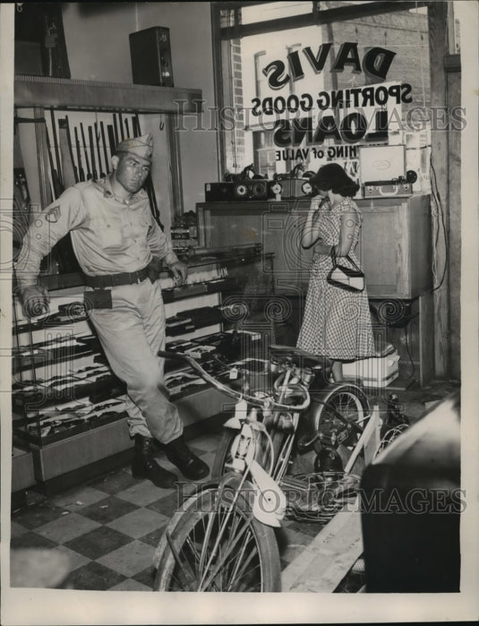 1954, National Guard - Sergeant James O. Hayden, Davis Sporting Goods - Historic Images