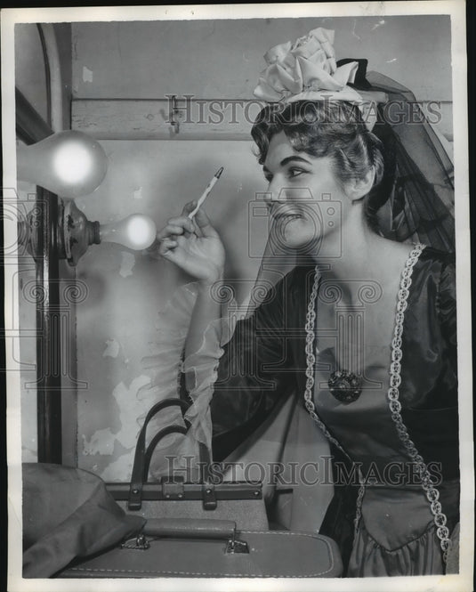 Birmingham Civic Opera actress applies make-up-Historic Images