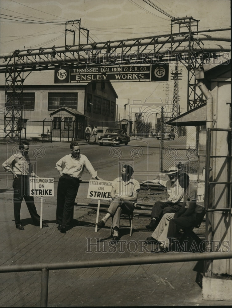 1952 Fairfield Works, Thennessee Coal and Iron Division Picket Line - Historic Images